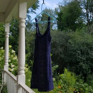 J Valdi Navy Small Petite Swimsuit Cover-up